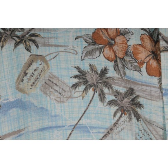 Batik Bay Mens Vintage Hawaiian Button Down Shirt SIze Large Mint Green Rayon - Picture 4 of 7